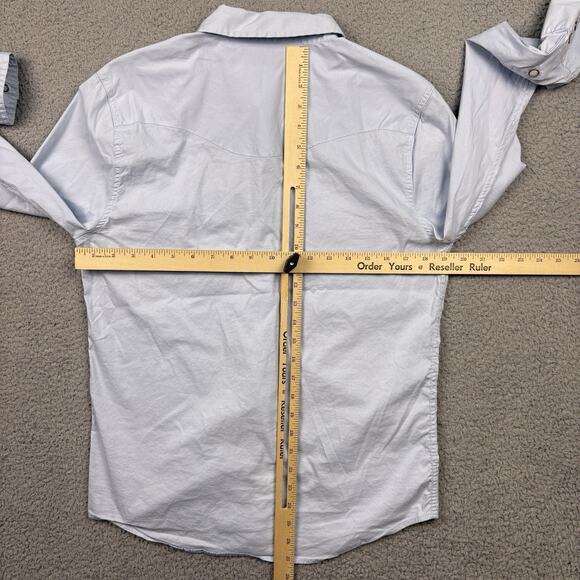 Tecovas Shirt Mens Small Blue Western Pearl Snap Button Down Long Sleeve Cowboy - Picture 12 of 15